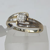LADIES 9CT DIAMOND RING 2.0GMS Ring Size Q / 8.5 US
